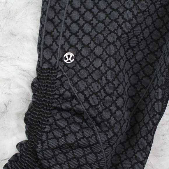 Lululemon In The Flow Crop Leggings in Black Grey - Picture 10 of 12